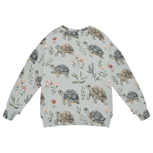 JUNZAN Sweet Water Turtle Reptile Grey Big Boys Pullover Hoodie Crewneck Boys Sweat Shirt Camping 4T2