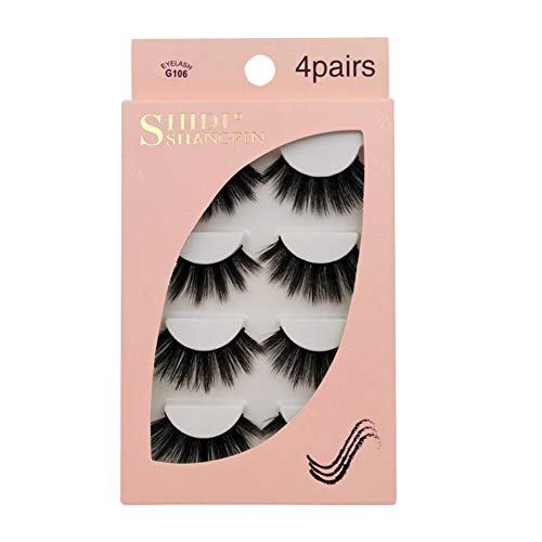 Ciglia Finte, Elocoise 4 Paia di Ciglia 3D