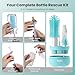 Electric Bottle Brush Cleaner Set, Bear-Shaped Travel Baby Bottle Cleaner Kit with Silicone Nipple & Straw Brush, Soap Dispenser, Drainage Rack, Storage Box(Blue)