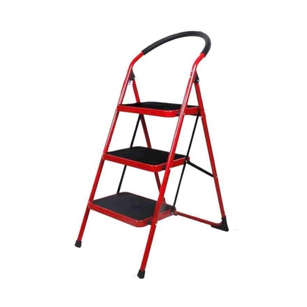 step ladder 2/3/4/5 Ladder Stool Thickened and Widened Family Household Indoor Multifunctional Folding garage step ladder(Red,Medium)