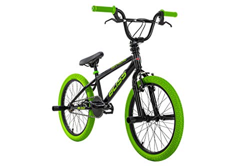 KS Cycling Vélo BMX Freestyle 20 pour garçon Noir/Vert 28 cm