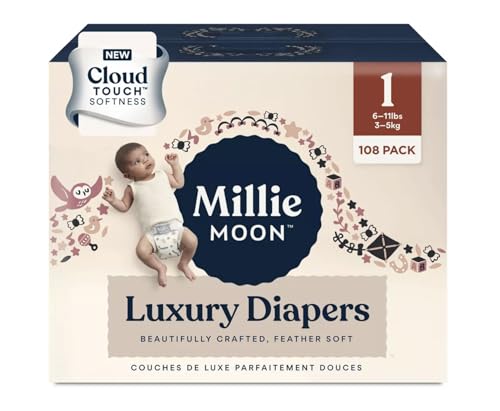 Image of Millie Moon Diapers Sizes 1-6 Luxury Diapers COUCHES DE Luxe (Choose Size) (Size 1-108 Diapers (6lbs-11lbs))