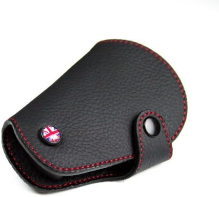 GoBadges Red Stitch Leather Key Fob for Mini Cooper R55,R56,R57,R58,R59,R60,R61 - Unionjack