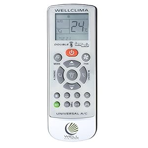 Telecomando universale per condizionatore climatizzatore d’aria Wellclima DOUBLE, compatibile con i principali marchi tra cui Aermec – Airwell – Amstrad – Argo – Ariston – Beko – Chigo – Comfee – Daikin – De Longhi – Electra – Fer, Ferroli -Fujitsu – Hokkaido – Kendo – Lamborghini – LG – Mariani – Mitsui – Mitsubishi – Olimpia Splendid (no unico e climapiù) Panasonic – Riello – Sanyo – Samsung – Saunier Duval – Sekom – Toshiba – Unical – Vaillant – Vortice – Zephir – Zenith – York e molti altri.