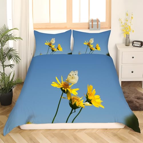 Parure de lit 90x190 papillon microfibre douce 3 pièces