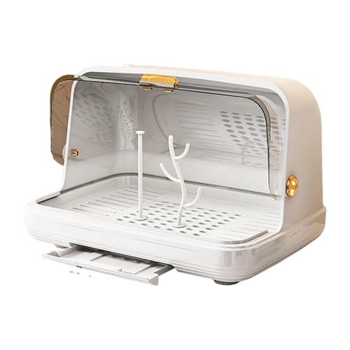 JISADER Organizador de biberones para secar biberones, caja de almacenamiento para cocina y el hogar, Blanco Grande