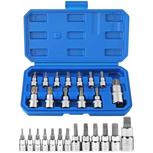 WANDGU Set di 13 chiavi a bussola esagonali: 1/4, 3/8, 1/2 chiavi a bussola metriche 2-14mm, set di chiavi a bussola metriche con scatola di conservazione, per avvitatori ad impulsi, chiavi