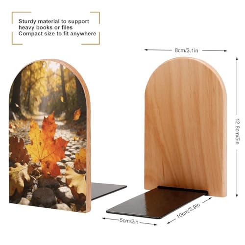 Sujetalibros de hojas de otoño, el regalo decorativo de madera ideal para lectores 3