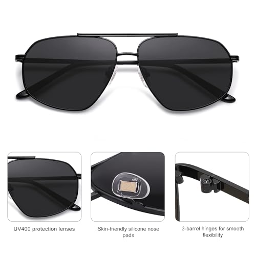 Image of SOJOS Retro Hexagon Aviator Sunglasses for Women Men Trendy Vintage UV400 Protection Shades SJ1200