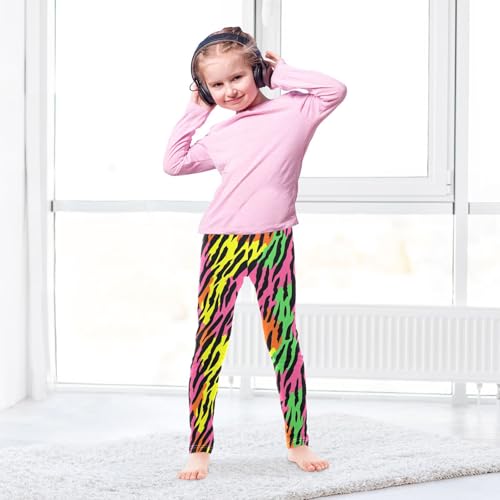 Zebra Colorful Skin Print Girls Casual Leggings for Kids Printed Long Pant Bottoms Stretch and Soft4