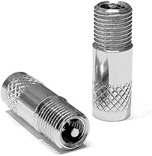 RideAir ConvertAir (Pair) Presta to Schrader Converter (not Adapter) Aluminium Anodized Black Change Your Tube or tubeless Valve to Schrader Easily - for Presta Removable Core (Silver)