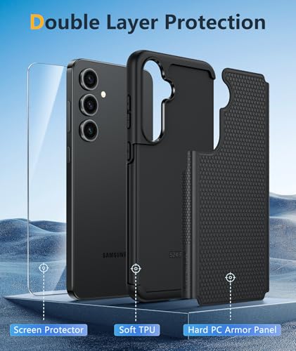 Fntcase CA-QW2H1-SS24FE-01 For Samsung Galaxy S24-Fe Case: Dual Layer Protective Heavy Duty Cell Phone Cover | Shockproof Rugged thumb #2