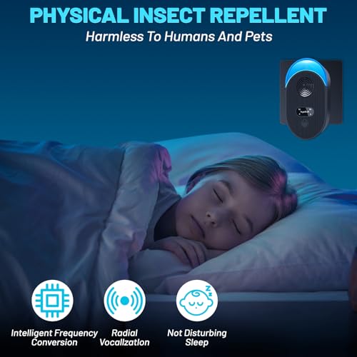 Ultrasonic Pest Repeller, 4Pack Powerful Spider Repellent Plug in Pest Control for Rats, Mics, Mosquito, Rodent, Cockroach, Moths, Ants Etc Insect Repellent, Mouse Repellent Harmless To Pets And Human