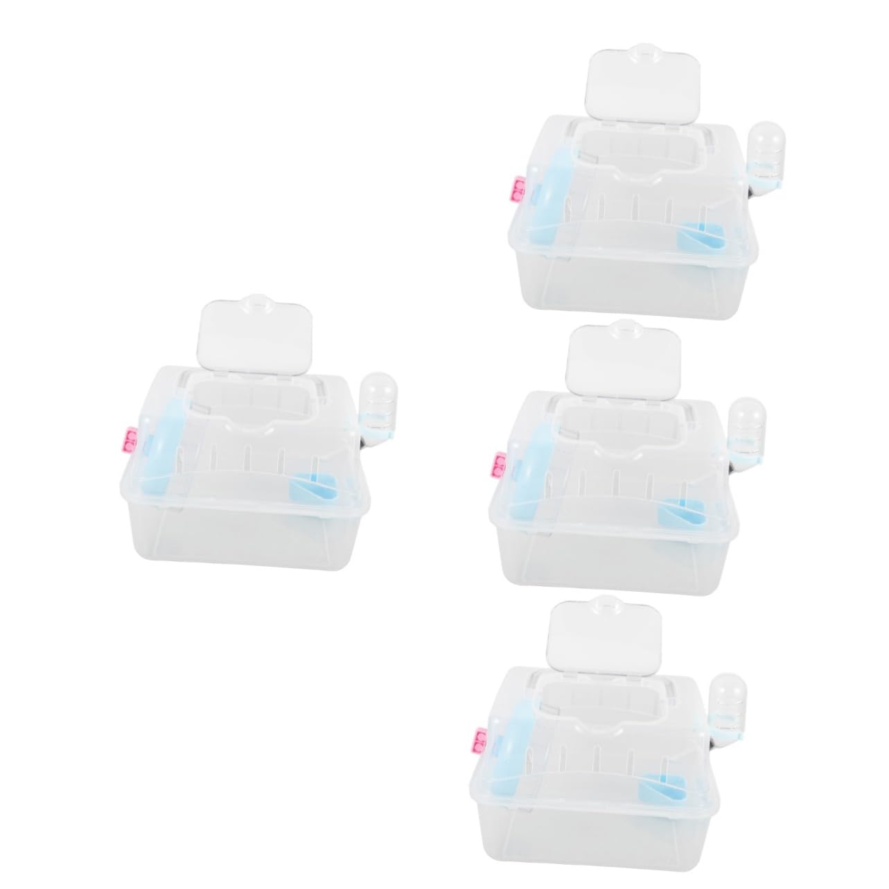 BESPORTBLE 4pezzi Trasportino Portatile Per Criceti e Piccoli Animali Gabbietta Trasparente Per Viaggi Design Multifunzionale e Spazioso Per Topi Furetti e Porcellini