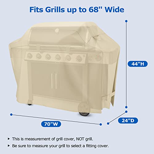 Sunpatio Bbq Grill Cover 70 Inch, Outdoor Waterproof Large Gas Barbecue Cover, All Weather Resistant Charcoal Gas Grill Cover Compatible For Weber Char-Broil Nexgrill Napoleon Grills And More, Beige #TOP1
