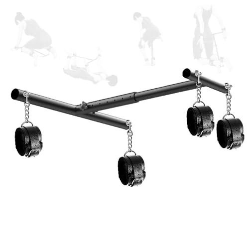 TAUOE Set de entrenamiento de pesas de yoga interactivo para parejas, cómodo y romántico, con diseño de barra en forma de I y puños ajustables, color negro