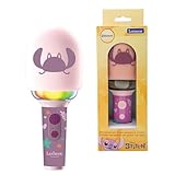 Lexibook, Disney Stitch Angel, Karaoke-Mikrofon Angel – Mikrofon mit Sound- und Lichteffekten, Pink, MIC280D1