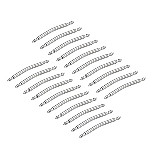 uxcell 20mm Curved Spring Bar Pins 1.8mm Dia Stainless Steel Double Flanged End Watch Band Link Pin 20pcs