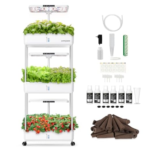 Ahopegarden Indoor Garden Hydroponics Growing System Kit: 66 Pods Plant Herb Garden Germination Kit with LED Grow Light, 30L Large Capacity Kitchen Hydroponics Planter Grower for Vegetable Fruit