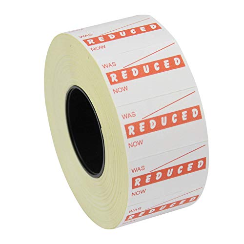 Etiquetas adhesivas de 26 mm x 16 mm para pistola marcadora, rollos Reduced/Now rojos