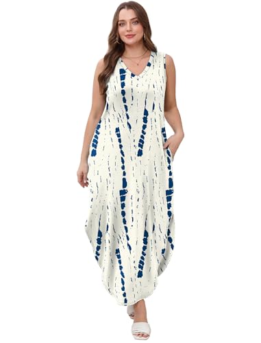Image of Sampeel Summer Dresses Maxi Dress Vacation Beach Sundresses 2025 with Pockets