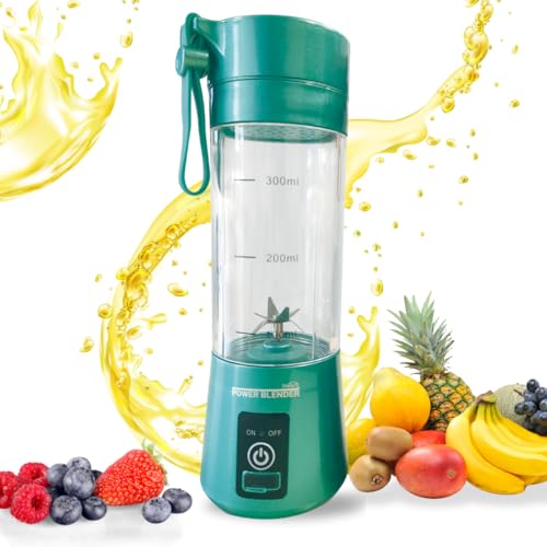 STARLYF Batidora de vaso portatil y potente Power Blender, Sin cable, Batidos y zumos, Licuadora instantanea, Batidos proteícos, rápido y fácil de usar, blender smoothie maker (Verde)