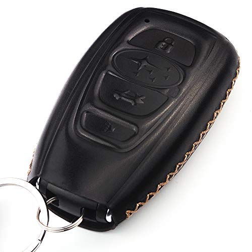 Cadtealir Calfskin Genuine Leather key fob cover case holder Jacket Shell for Subaru Outback Legacy Forester Sti XV Crosstrek Impreza BRZ WRX