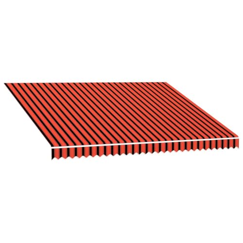 puraday Markisen Ersatzstoff 4x3 m Markisenbespannung Orange und Braun Markiesenstoff Wasserdicht Polyester mit PU-Beschichtung