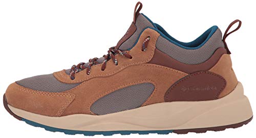 Columbia Men's Pivot Mid Waterproof Hiking Shoe, Wet Sand/Phoenix Blue, 11.5 Wide