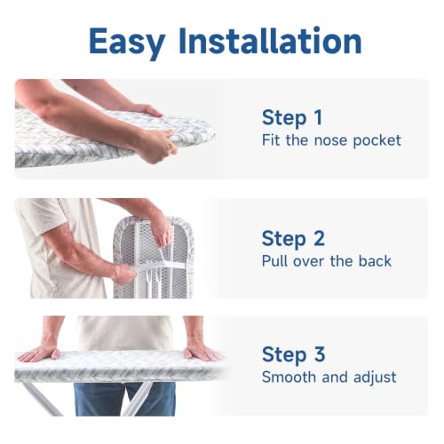 Image of Whitmor Reversible Ironing Board Cover with Extra-Thick 9mm Fiber Pad Fits 15 x 54 in