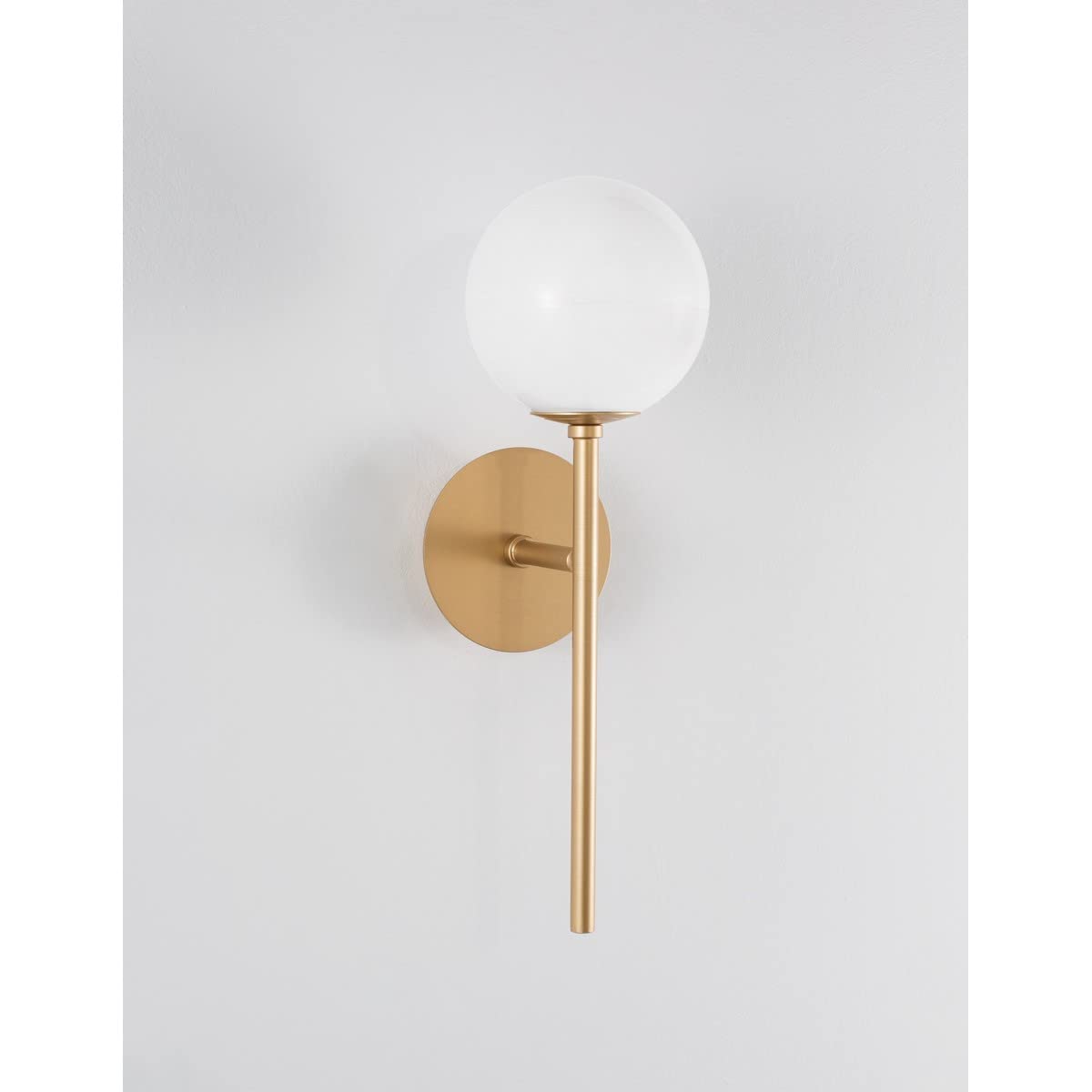Merano Coral Mur Lampe Blanc Opale Verre Laiton Or LED G9