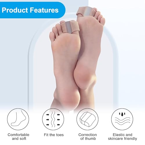 Image of Bunion Corrector(2PCS), Toe Separators for Women And Men,Bunion Corrector Relief for Men,Hammer Big Toe Straightener for Overlapping Toe, Relieve Foot Pain, Hallux Valgus Separator with 2 Loops(2, L)