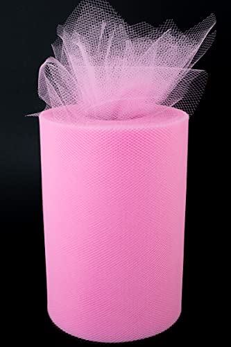 Premium Shocking Pink Tulle Fabric Roll | 6” x 100 Yards | Versatile Polyester Spool for Crafting, Decorations, Tutus, Weddings, Parties, and Costumes 9 Premium Shocking Pink Tulle Fabric Roll | 6” x 100 Yards | Versatile Polyester Spool for Crafting, Decorations, Tutus, Weddings, Parties, and Costumes - Image 8