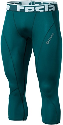 CLSL TM-S17-BLKZ_Large Tesla Men's Cool Dry Compression Baselayer Shorts Pants Capri Tights S17