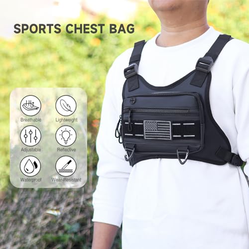 Bathable Sports Chest Bag Water sistant flective Front Running Vest Bag for Men2