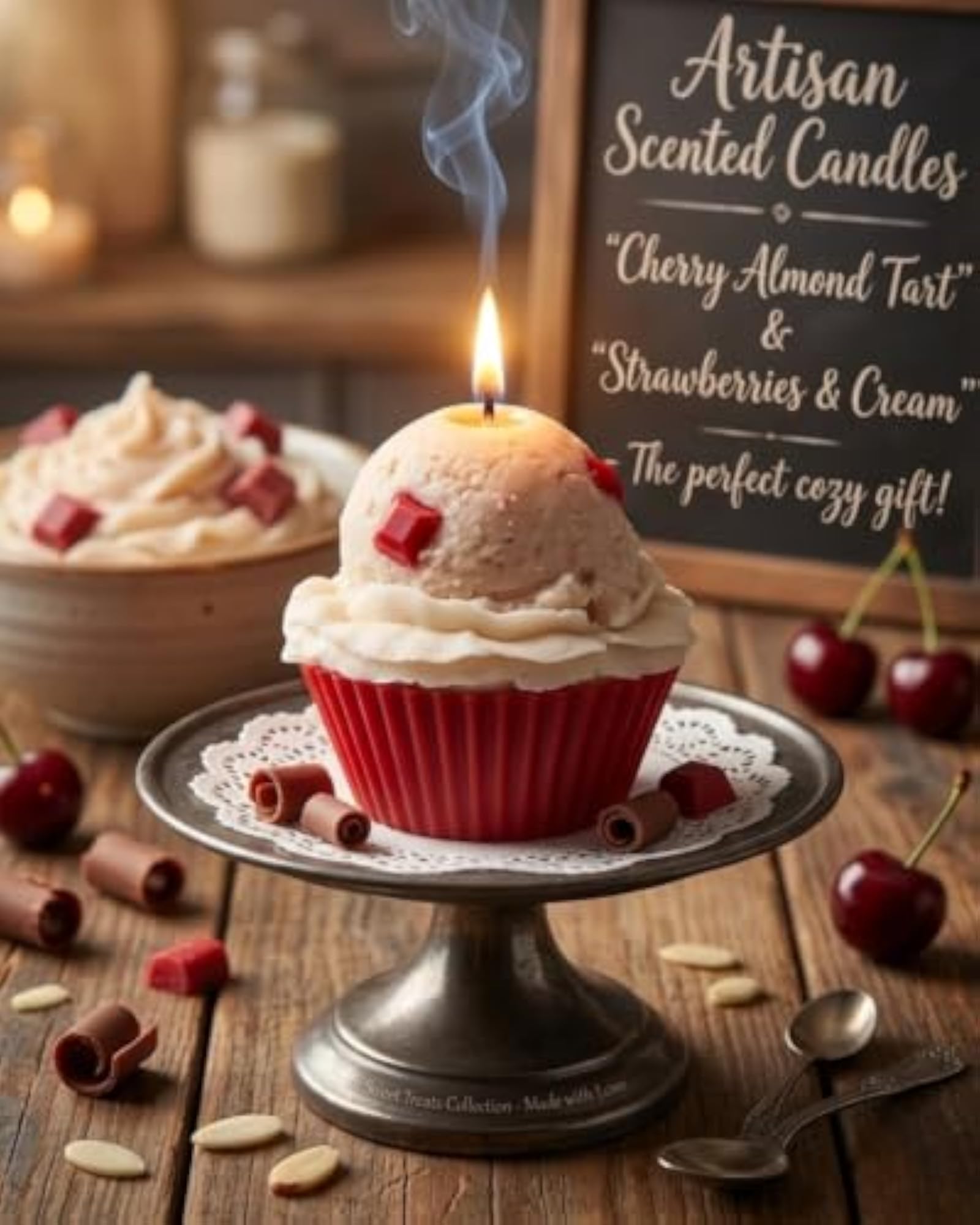 Whipandwick Red Velvet Cupcake Scented Candle