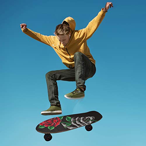 Skull Skeleton Rose Flower Skateboard Grip Tape Sheets Graphic Longboard Griptape Bubble Free Anti-Slip 33"X 9" Tapes For Teens Girls Boys #TOP3