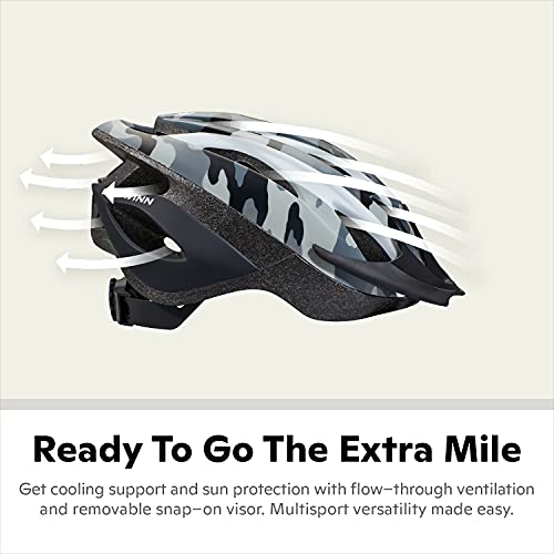 Schwinn Thrasher Youth Bike Helmet, Boys And Girls, Fits 55-58Cm Circumference, Lightweight Microshell Design, Dial Fit Adjustment, Detachable Visor, Ventilated, Cpsc Safety Certified, Urban Camo #TOP2