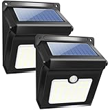 Solar Motion Sensor Light Outdoor, Super Bright 28 Led Security Light Waterproof Motion Activated Wall Lights 2 Pack