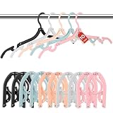 KNZIFPD 10 Pack Foldable Travel Hangers - Folding Hangers & Collapsible Hooks for Cruise/RV/Hotel/Dorm - Space-Saving Portable, Lightweight Compact Travel Essentials (Assorted Colors)