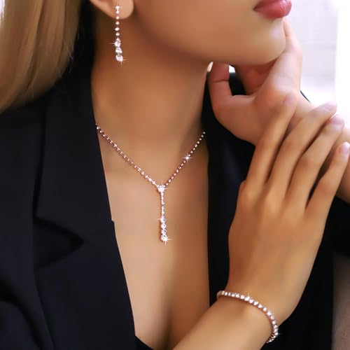 Clutch Purse Jewelry Set for Women Evening Bags Silver Gold Rhinestone Crystal Necklace Earrings Bracelet Set Formal Wedding Bridal Accessories Jewelry for Prom3
