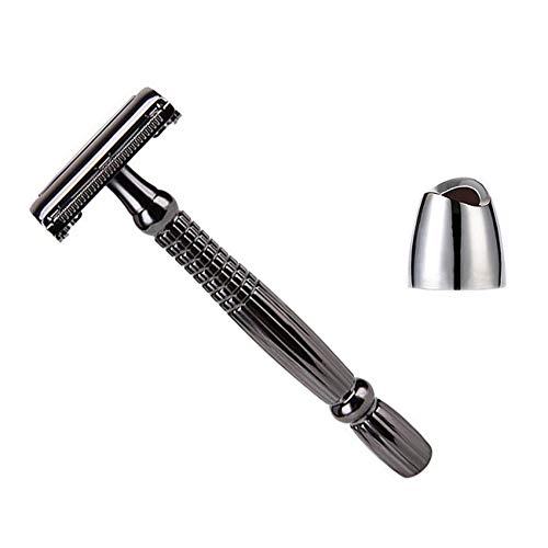 DREZUR Old Fashioned Razors Butterfly Safety Razor +15 Platinum Blades, Double Edge Razor with Long Handle(11.4cm), Wet Shaving Kit,Comes with Razor Stand and Gift Box