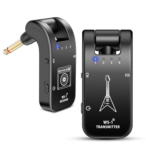 Sistema de Guitarra Inalámbrico 2,4 GHz, 48K/24bit Calidad de Sonido Sin Pérdida, Transmisor...