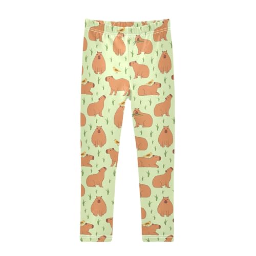 Girls Basic Leggings Baby Girls Pants Capybara Soft Footless Stretchy Tights Pants 4-10Y