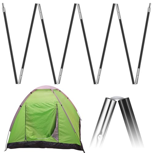 Yaocom Fiberglass Tent Poles Replacement Pre Assembled Black Tent Poles Camping Rod Parts for Hiking Outdoor Camping Backpacking(8.5 ft,8 Poles)