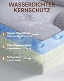KSIIA Orthopädisches Hundebett Grosse Hunde, Hundekorb Bezug abnehmbar waschbar, Hundesofa Wasserdicht mit Rand, rutschfeste Unterseite, Grau, 88x55x15cm