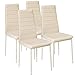 TecTake Lot de Chaise de Salle à Manger 41x45x98,5cm - diverses Couleurs et modèles au Choix - (4X Beige | No. 401847)