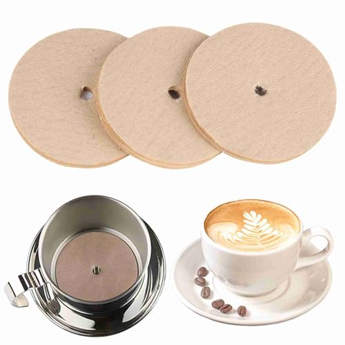 Gsycle 100 Pièces Filtres À Café Ronds, Filtres À Café Percolateur Vietnamien Filtre Cafe Non Blanchi Filtres Jetables Universels De Remplacement Pour Le...
