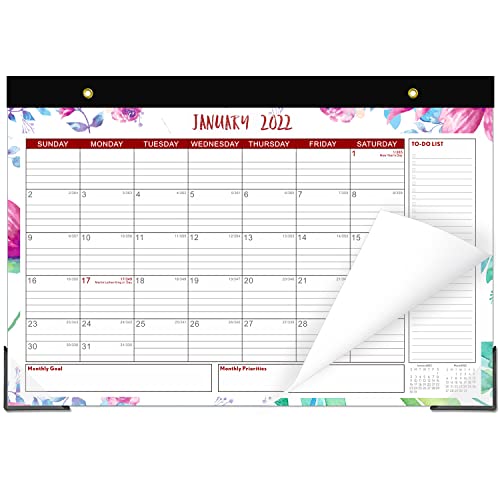 Desk Calendar 2022 - 12 Monthly Wall Calendar 17”x 12” Large Desk Calendar, Monthly Desk Planner with Corner Protectors, Thick Paper Desktop Calendar with Large Ruled Blocks