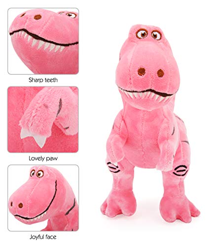 Zooawa Bed Time Stuffed Animal Toys, Cute Soft Plush T-Rex Tyrannosaurus Dinosaur Figure - Pink - Thumbnail 4